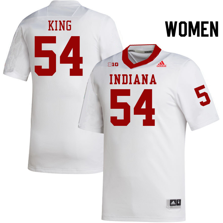 Women #54 Caleb King Indiana Hoosiers College Football Jerseys Stitched-White